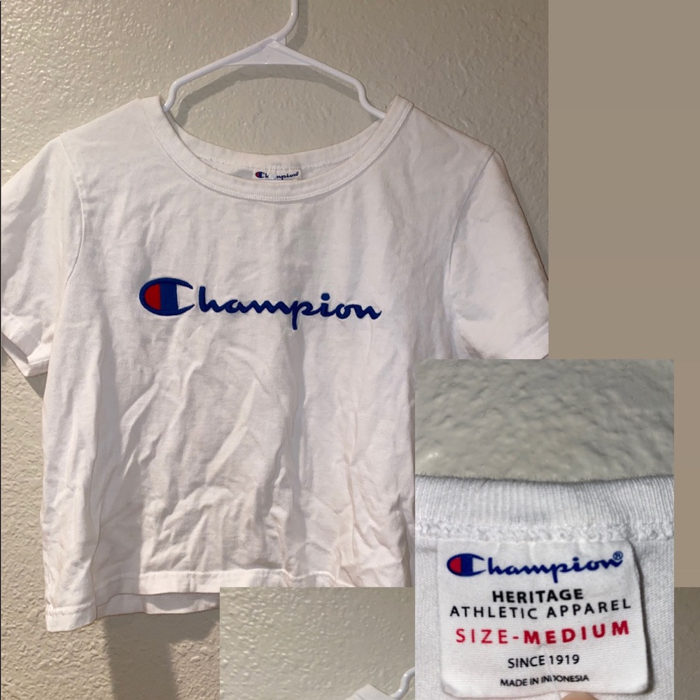 champion white crop top